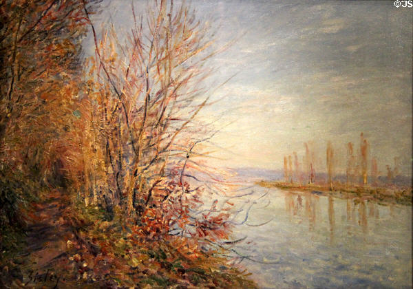 The By Road at the Roches-Courtaut Woods - Indian Summer painting (1881) by Alfred Sisley at Montreal Museum of Fine Arts. Montreal, QC.