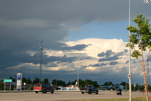 Clouds over Saskatchewan town. SK.