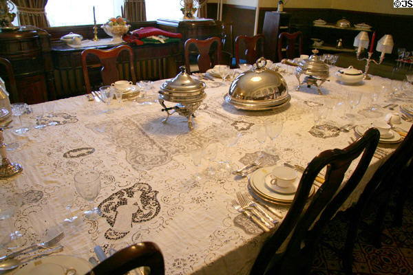 Dining room table setting in Saskatchewan Government House. Regina, SK.