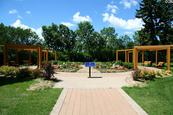 Second World War Memorial (1985) on grounds of Saskatchewan Government House. Regina, SK.