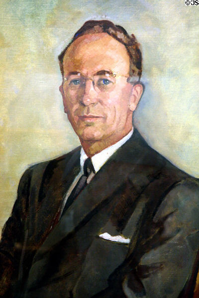 Painting of T.C. Douglas, Premier of Saskatchewan (1944-61) in Saskatchewan Legislature. Regina, SK.