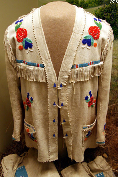 Plains Cree beadwork jacket (prior to 1950) at Royal Saskatchewan Museum. Regina, SK.