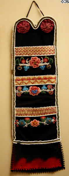 Dene beadwork wall pouch (prior to 1957) at Royal Saskatchewan Museum. Regina, SK.