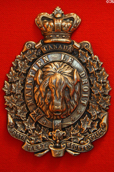 Northwest Mounted Police badge (1873-1904) at RCMP Heritage Center. Regina, SK.