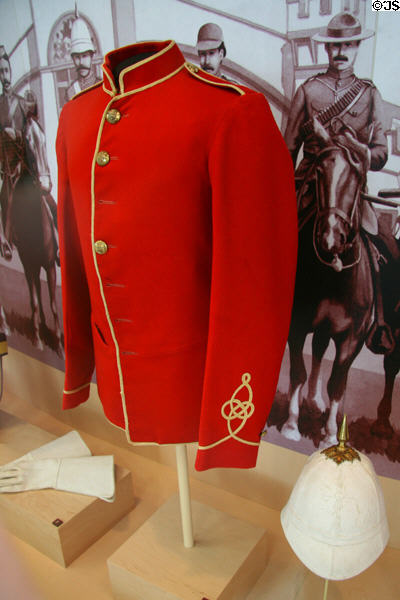 NWMP Hussar Tunic & Helmet (1876) for Corporals & Constables at RCMP Heritage Center. Regina, SK.