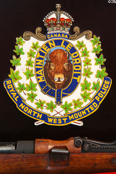 Royal North West Mounted Police emblem (c1904) at RCMP Heritage Center. Regina, SK.