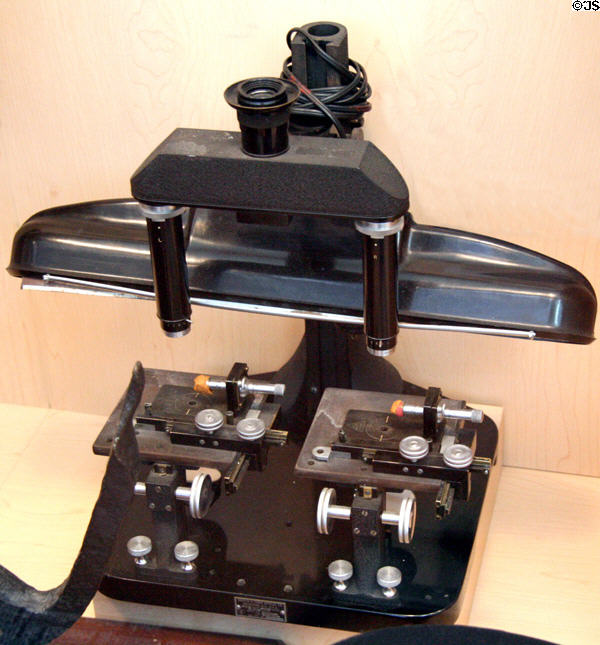 Comparison microscope (1937) at RCMP Heritage Center. Regina, SK.