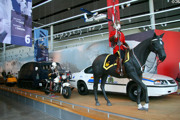 Collection of RCMP vehicles at RCMP Heritage Center. Regina, SK.