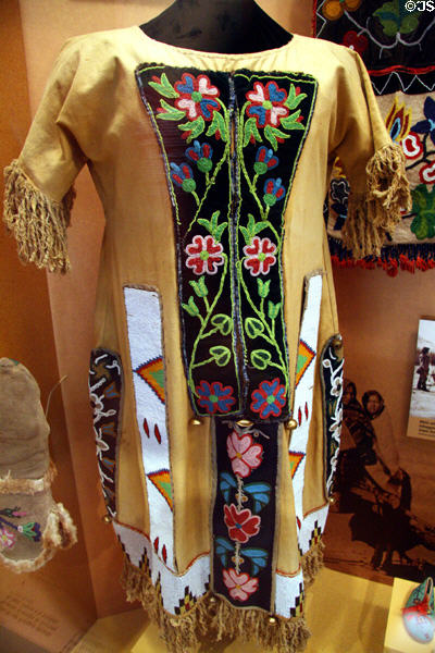 Beaded lady's dress (early 20thC) at RCMP Heritage Center. Regina, SK.