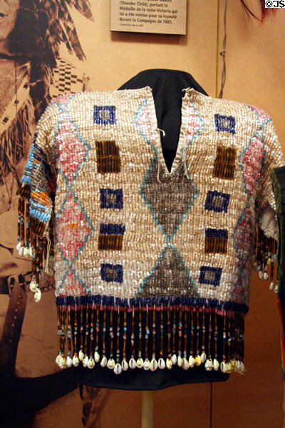 Beaded woman's dance cape (possibly Cree) at RCMP Heritage Center. Regina, SK.