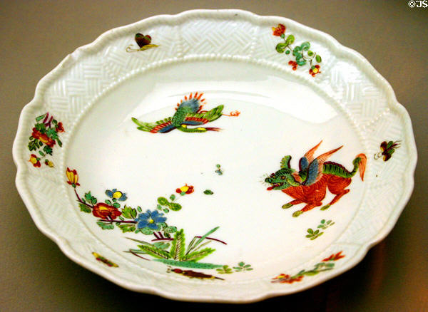 Meissen porcelain bowl (c1735-40) with dragon decoration at Ariana Museum. Geneva, Switzerland.