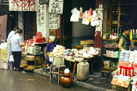 Market on streets of Yichang. China.