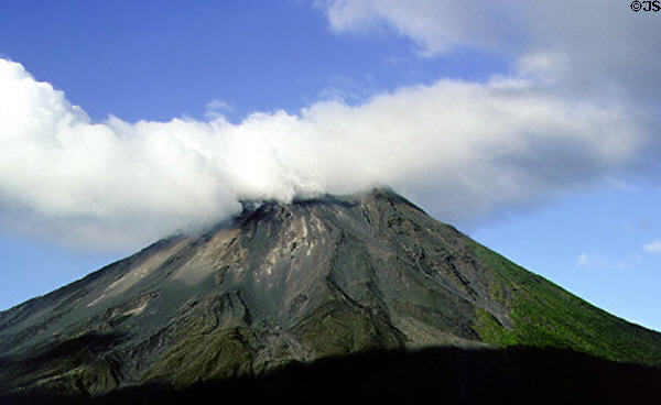 Arenal volcano creates its own cloud. Costa Rica.