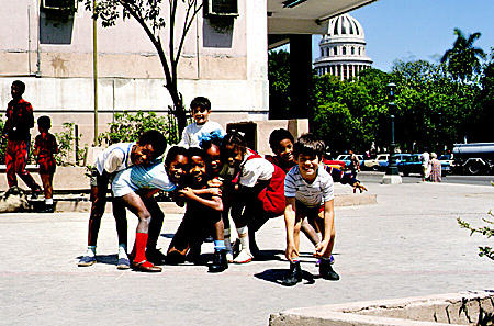 School kids playing in Havana. Cuba.