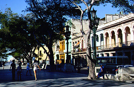 Buildings along Prado, the main promenade in Havana. Cuba.