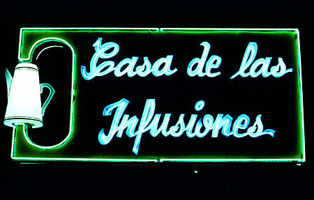 Tea shop sign in Havana. Cuba.