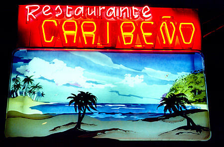 Restaurant sign in Havana. Cuba.
