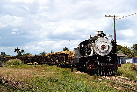 Steam locomotive in Cifuentes. Cuba.