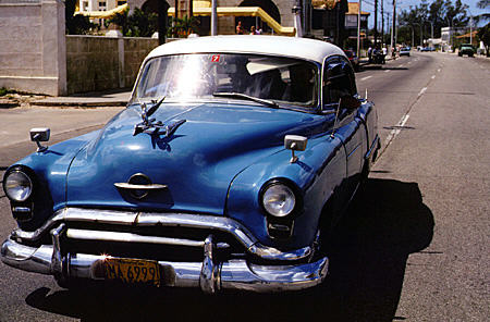 Old Oldsmobile on streets of Varadero. Cuba.
