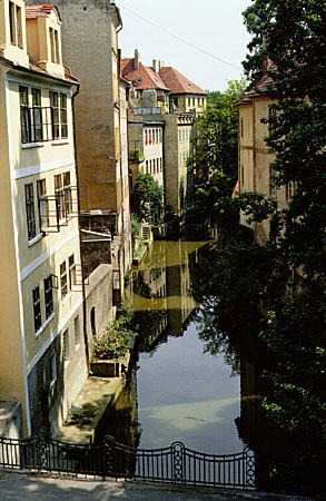Canal from Charles Bridge in Prague. Czech Republic.