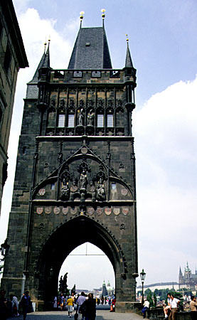 Old Town Bridge Tower on Charles Bridge in Prague. Czech Republic.