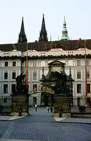 Entrance to Hradcany Castle in Prague. Czech Republic.