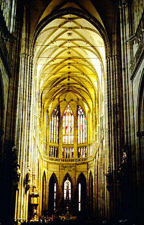 Interior of St. Vitus's Cathedral in Prague. Czech Republic.