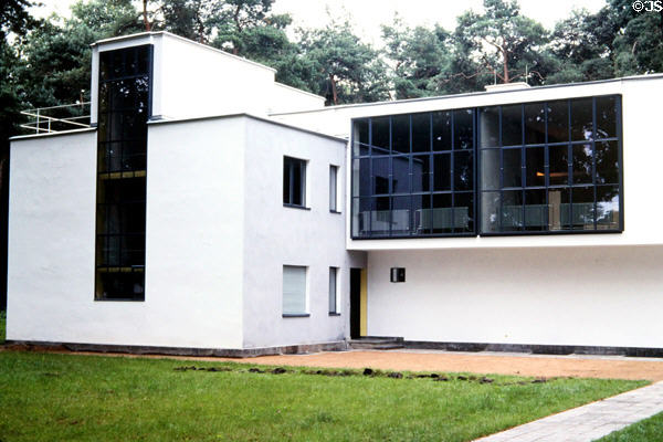 Meisterhäuser (c1926) (Ebertallee 65-67) provided housing for Bauhaus Masters. Dessau, Germany. Style: Bauhaus. Architect: Walter Gropius.