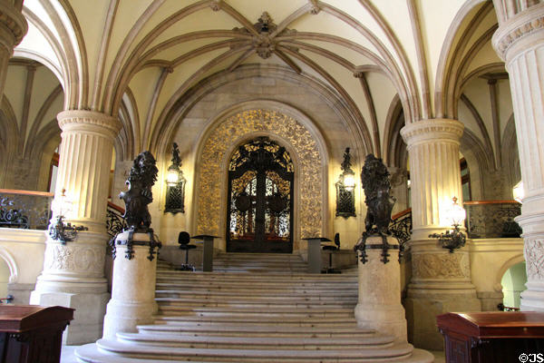 Entrance lobby at Hamburg City Hall. Hamburg, Germany.