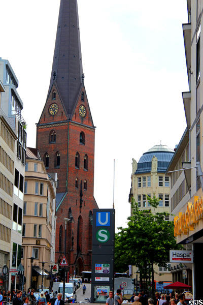 Tower of St Peter's Church (1878). Hamburg, Germany. Architect: J. Maack.