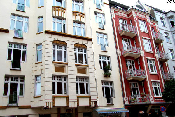 Apartment buildings on Pilatuspool near Johannes-Brahms-Platz. Hamburg, Germany.