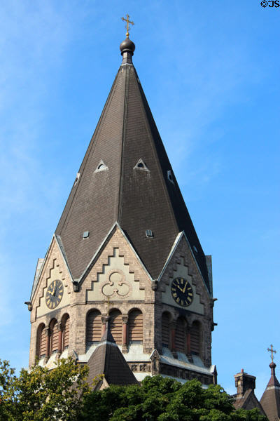 Tower of Russian Orthodox Church of St John of Kronstadt (1906) near Old Botanical Garden. Hamburg, Germany. Architect: Fernando Lorenzen.