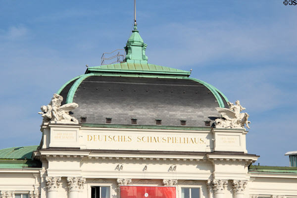 Dome & statues atop German Theater (1899-1900). Hamburg, Germany.