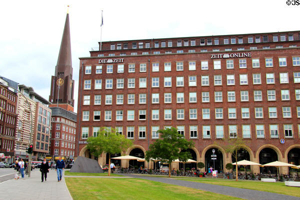 "Die Zeit" brick newspaper office (founded 1946) on Dom Platz. Hamburg, Germany.