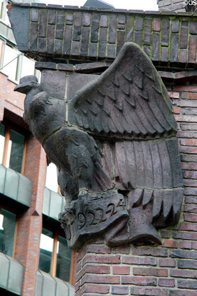 Eagle sculpture (1922-24) on Chilehaus. Hamburg, Germany.