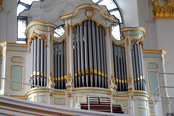 Organ at St. Michael's Church. Hamburg, Germany.
