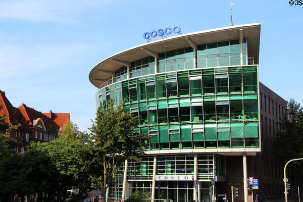 COSCO Shipping building on Herrengraben-fleet. Hamburg, Germany.