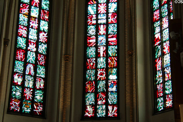 Stained glass windows in St Peter's Church. Hamburg, Germany.