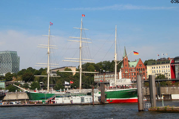 Large, fully rigged 19th-century museum sailing ship, the Rickmer Rickmers (1896). Hamburg, Germany.