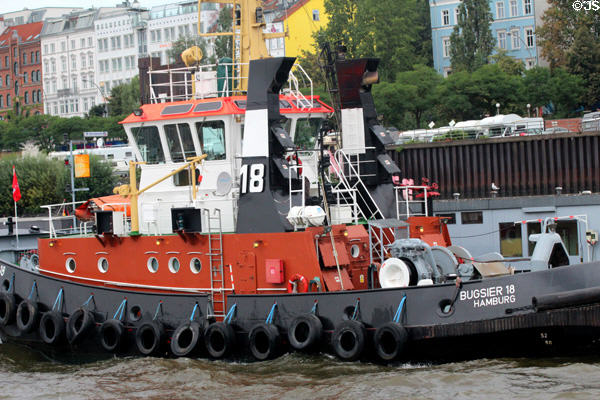 Bugsier 18 Hamburg (1992) tug boat on Elbe River. Hamburg, Germany.
