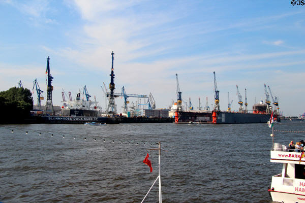 Elbe River shipyard. Hamburg, Germany.