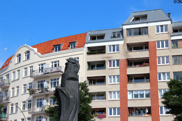 Residences above St. Pauli Pier area. Hamburg, Germany.