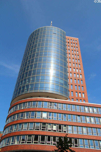 Columbus Haus aka Hanseatic Trade Center Tower (2002) in HafenCity. Hamburg, Germany.