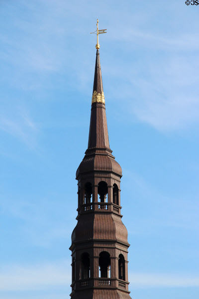 Spire of St Catherine's Church tower. Hamburg, Germany.
