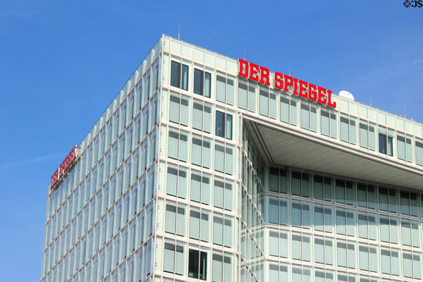 Modern Der Spiegel magazine building along Brooktorhaven. Hamburg, Germany.