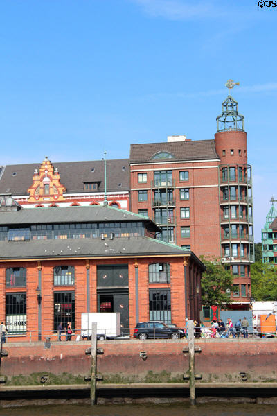 Buildings behind Hamburg Fish Market. Hamburg, Germany.