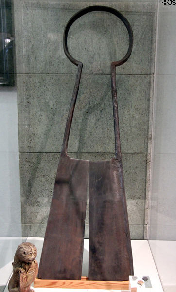 Cloth shears (probably 19thC) for smoothing the surface of felt at Hamburg History Museum. Hamburg, Germany.