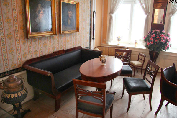 Typical sitting room (c1830) of Biedermeier era from Hamburg home at Cremon #38 at Hamburg History Museum. Hamburg, Germany.