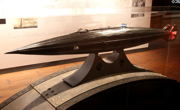 Submarine "Nautilus" model after Jules Verne novel (1870) at International Maritime Museum. Hamburg, Germany.