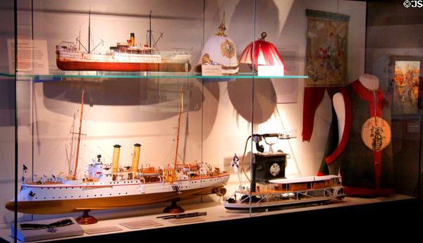 Early German naval models & objects at International Maritime Museum. Hamburg, Germany.